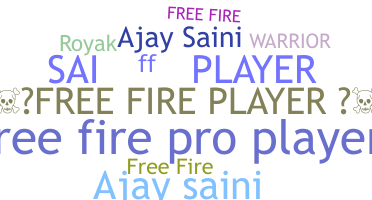 নিকনেম - Freefireplayer